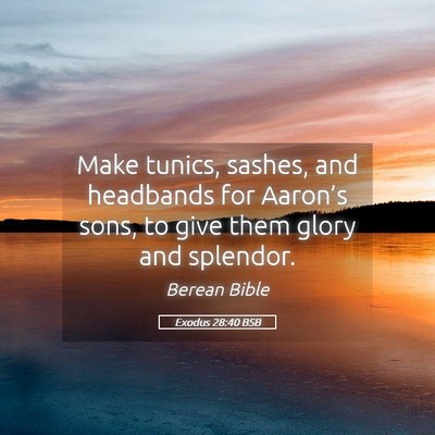 Picture 05 - Exodus 28:40 BSB - Make tunics, sashes, and headbands for Aaron’s - Bible Verse Picture