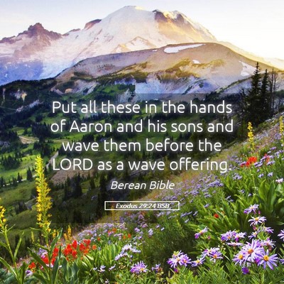 Picture 05 - Exodus 29:24 BSB - Put all these in the hands of Aaron and his sons - Bible Verse Picture