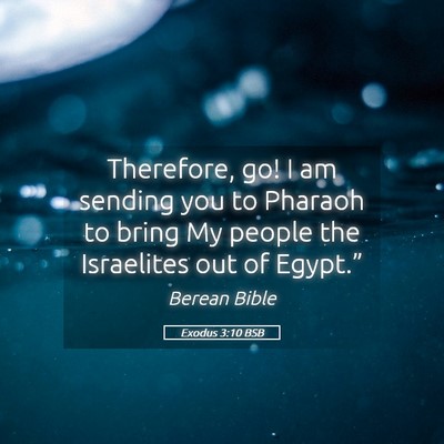 Picture 05 - Exodus 3:10 BSB - Therefore, go! I am sending you to Pharaoh to - Bible Verse Picture
