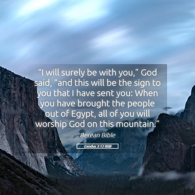 Picture 05 - Exodus 3:12 BSB - “I will surely be with you,” God said, “and - Bible Verse Picture