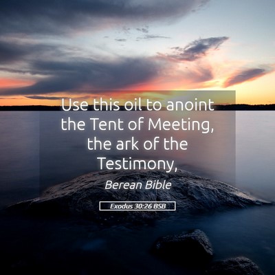 Picture 05 - Exodus 30:26 BSB - Use this oil to anoint the Tent of Meeting, the - Bible Verse Picture