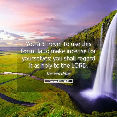 Picture 05 - Exodus 30:37 BSB - You are never to use this formula to make incense - Bible Verse Picture