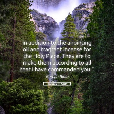 Picture 05 - Exodus 31:11 BSB - in addition to the anointing oil and fragrant - Bible Verse Picture