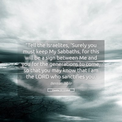 Picture 05 - Exodus 31:13 BSB - “Tell the Israelites, ‘Surely you must keep - Bible Verse Picture