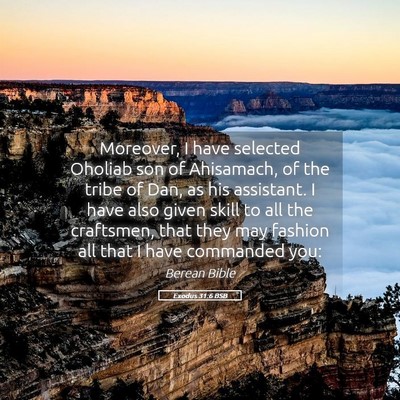 Picture 05 - Exodus 31:6 BSB - Moreover, I have selected Oholiab son of - Bible Verse Picture
