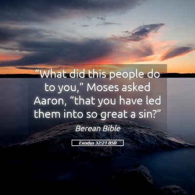 Picture 05 - Exodus 32:21 BSB - “What did this people do to you,” Moses asked - Bible Verse Picture