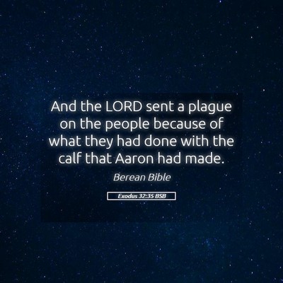 Picture 05 - Exodus 32:35 BSB - And the LORD sent a plague on the people because - Bible Verse Picture