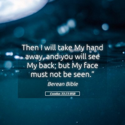 Picture 05 - Exodus 33:23 BSB - Then I will take My hand away, and you will see - Bible Verse Picture