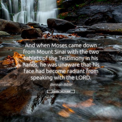 Picture 05 - Exodus 34:29 BSB - And when Moses came down from Mount Sinai with - Bible Verse Picture