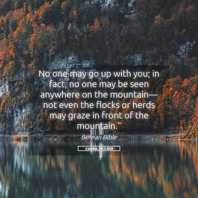 Picture 05 - Exodus 34:3 BSB - No one may go up with you; in fact, no one may be - Bible Verse Picture