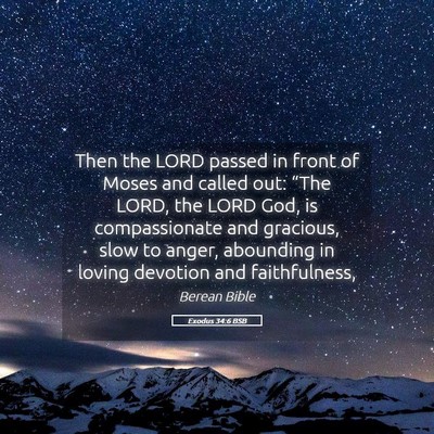 Picture 05 - Exodus 34:6 BSB - Then the LORD passed in front of Moses and called - Bible Verse Picture