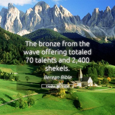 Picture 05 - Exodus 38:29 BSB - The bronze from the wave offering totaled 70 - Bible Verse Picture