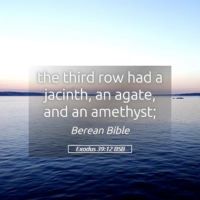 Picture 05 - Exodus 39:12 BSB - the third row had a jacinth, an agate, and an - Bible Verse Picture