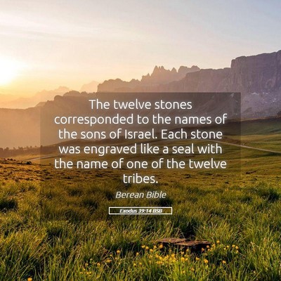 Picture 05 - Exodus 39:14 BSB - The twelve stones corresponded to the names of - Bible Verse Picture