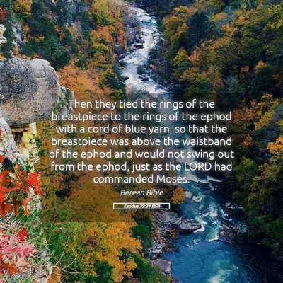 Picture 05 - Exodus 39:21 BSB - Then they tied the rings of the breastpiece to - Bible Verse Picture