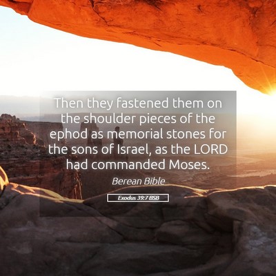 Picture 05 - Exodus 39:7 BSB - Then they fastened them on the shoulder pieces of - Bible Verse Picture