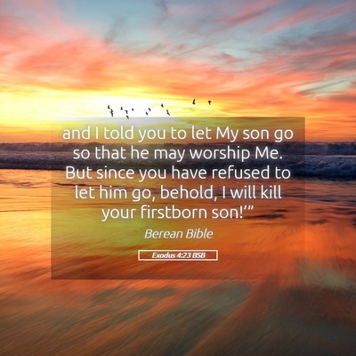 Picture 05 - Exodus 4:23 BSB - and I told you to let My son go so that he may - Bible Verse Picture