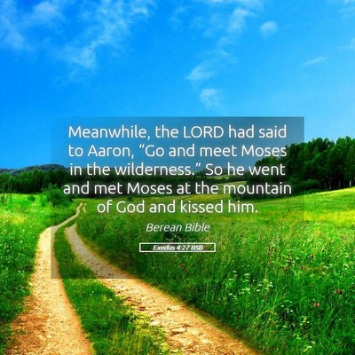 Picture 05 - Exodus 4:27 BSB - Meanwhile, the LORD had said to Aaron, “Go and - Bible Verse Picture