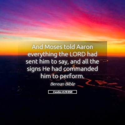 Picture 05 - Exodus 4:28 BSB - And Moses told Aaron everything the LORD had sent - Bible Verse Picture