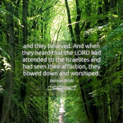 Picture 05 - Exodus 4:31 BSB - and they believed. And when they heard that the - Bible Verse Picture