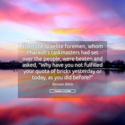 Picture 05 - Exodus 5:14 BSB - Then the Israelite foremen, whom Pharaoh’s - Bible Verse Picture