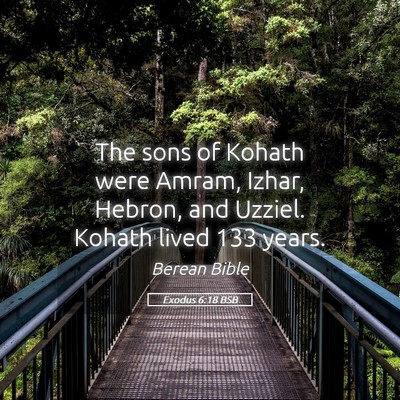 Picture 05 - Exodus 6:18 BSB - The sons of Kohath were Amram, Izhar, Hebron, and - Bible Verse Picture