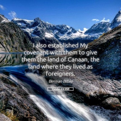 Picture 05 - Exodus 6:4 BSB - I also established My covenant with them to give - Bible Verse Picture