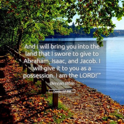 Picture 05 - Exodus 6:8 BSB - And I will bring you into the land that I swore - Bible Verse Picture