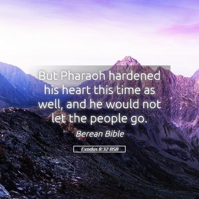 Picture 05 - Exodus 8:32 BSB - But Pharaoh hardened his heart this time as well, - Bible Verse Picture