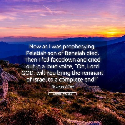 Picture 05 - Ezekiel 11:13 BSB - Now as I was prophesying, Pelatiah son of Benaiah - Bible Verse Picture