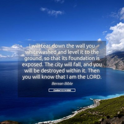 Picture 05 - Ezekiel 13:14 BSB - I will tear down the wall you whitewashed and - Bible Verse Picture