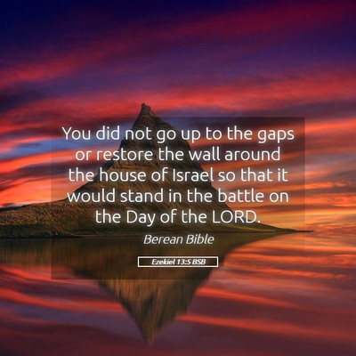 Picture 05 - Ezekiel 13:5 BSB - You did not go up to the gaps or restore the wall - Bible Verse Picture