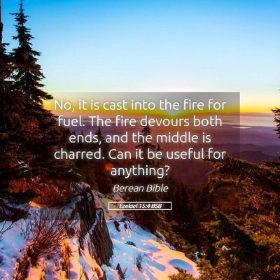 Picture 05 - Ezekiel 15:4 BSB - No, it is cast into the fire for fuel. The fire - Bible Verse Picture