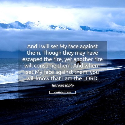 Picture 05 - Ezekiel 15:7 BSB - And I will set My face against them. Though they - Bible Verse Picture
