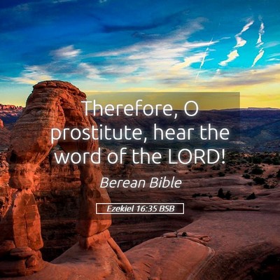 Picture 05 - Ezekiel 16:35 BSB - Therefore, O prostitute, hear the word of the - Bible Verse Picture