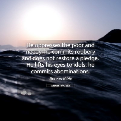 Picture 05 - Ezekiel 18:12 BSB - He oppresses the poor and needy; he commits - Bible Verse Picture