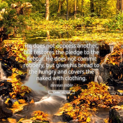 Picture 05 - Ezekiel 18:7 BSB - He does not oppress another, but restores the - Bible Verse Picture