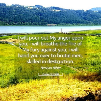 Picture 05 - Ezekiel 21:31 BSB - I will pour out My anger upon you; I will breathe - Bible Verse Picture