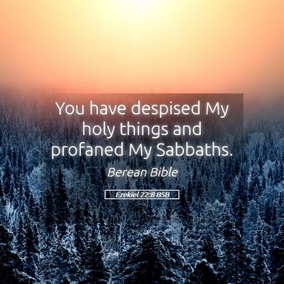 Picture 05 - Ezekiel 22:8 BSB - You have despised My holy things and profaned My - Bible Verse Picture