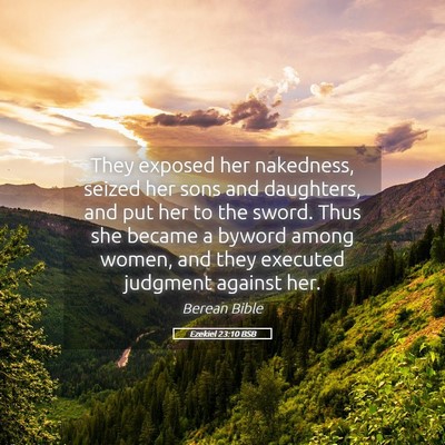 Picture 05 - Ezekiel 23:10 BSB - They exposed her nakedness, seized her sons and - Bible Verse Picture