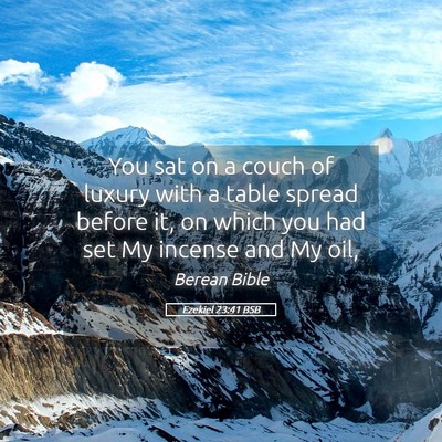 Picture 05 - Ezekiel 23:41 BSB - You sat on a couch of luxury with a table spread - Bible Verse Picture
