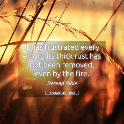 Picture 05 - Ezekiel 24:12 BSB - It has frustrated every effort; its thick rust - Bible Verse Picture