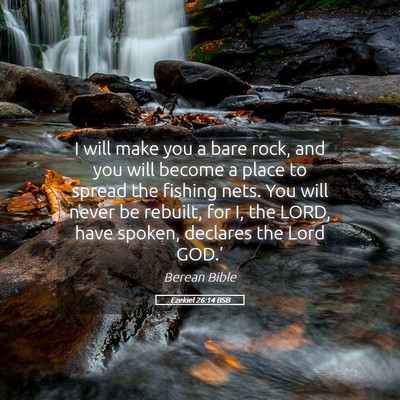 Picture 05 - Ezekiel 26:14 BSB - I will make you a bare rock, and you will become - Bible Verse Picture