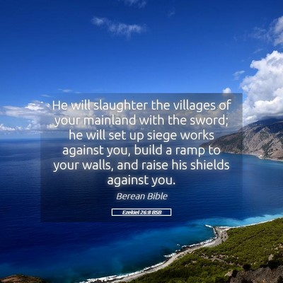 Picture 05 - Ezekiel 26:8 BSB - He will slaughter the villages of your mainland - Bible Verse Picture