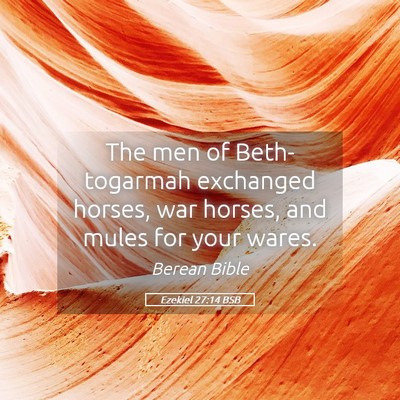 Picture 05 - Ezekiel 27:14 BSB - The men of Beth-togarmah exchanged horses, war - Bible Verse Picture