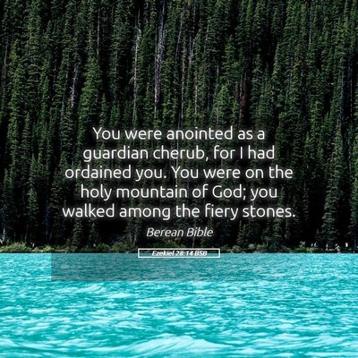 Picture 05 - Ezekiel 28:14 BSB - You were anointed as a guardian cherub, for I had - Bible Verse Picture