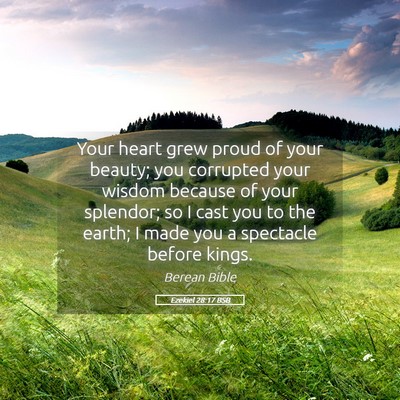 Picture 05 - Ezekiel 28:17 BSB - Your heart grew proud of your beauty; you - Bible Verse Picture