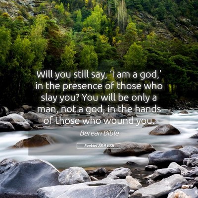 Picture 05 - Ezekiel 28:9 BSB - Will you still say, ‘I am a god,’ in the - Bible Verse Picture