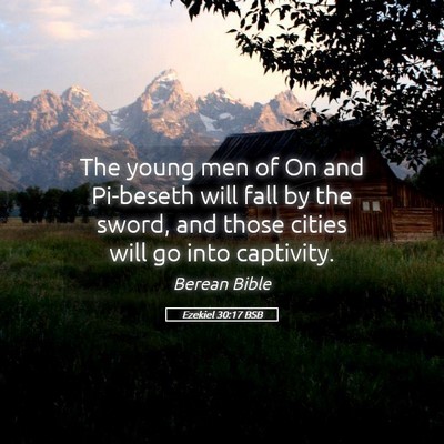 Picture 05 - Ezekiel 30:17 BSB - The young men of On and Pi-beseth will fall by - Bible Verse Picture