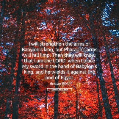 Picture 05 - Ezekiel 30:25 BSB - I will strengthen the arms of Babylon’s king, - Bible Verse Picture